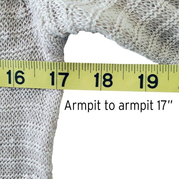 Tahari 100% Linen Open Weave Lightweight Long Sleeve Sweater Size M - Picture 9 of 15